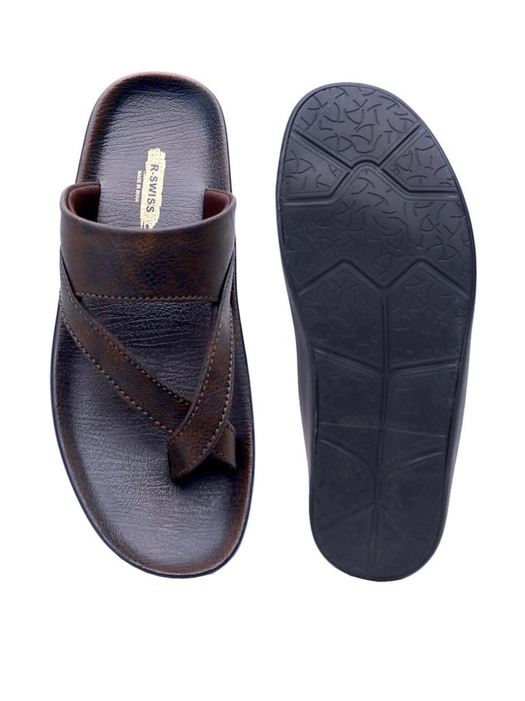 R-SWISS Men Brown Synthetic Flip Flops