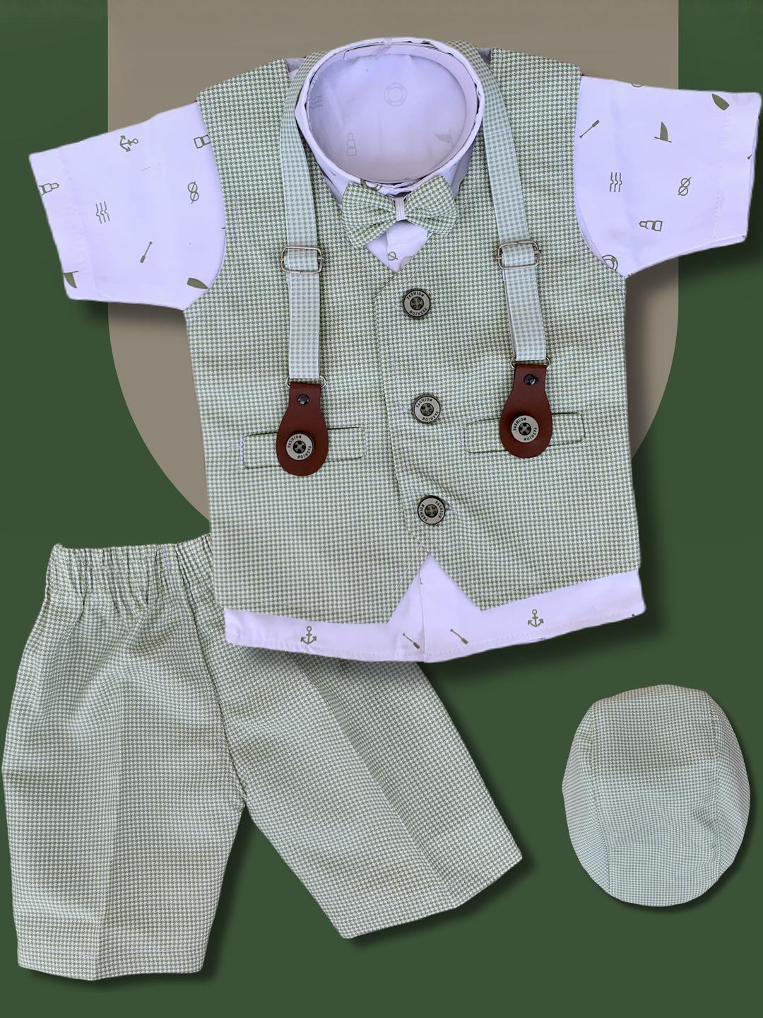 Qutie Ninja Boys Waistcoat  Bow-Tie & Cap 3 Piece SUIT
