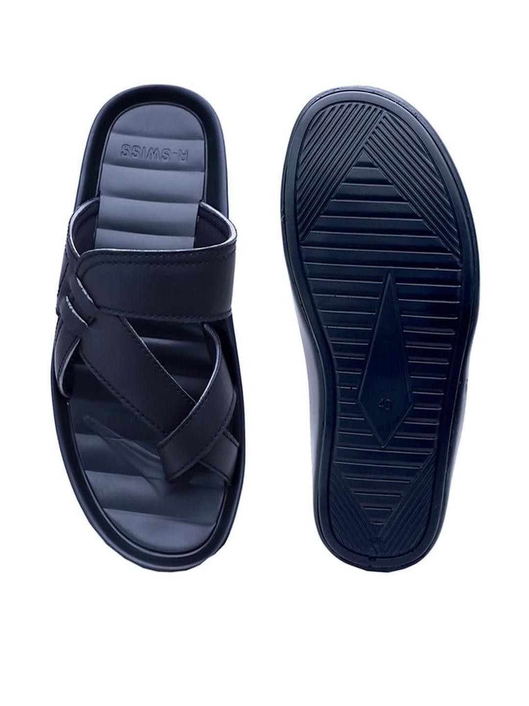 R-SWISS Men Black Synthetic Flip Flops