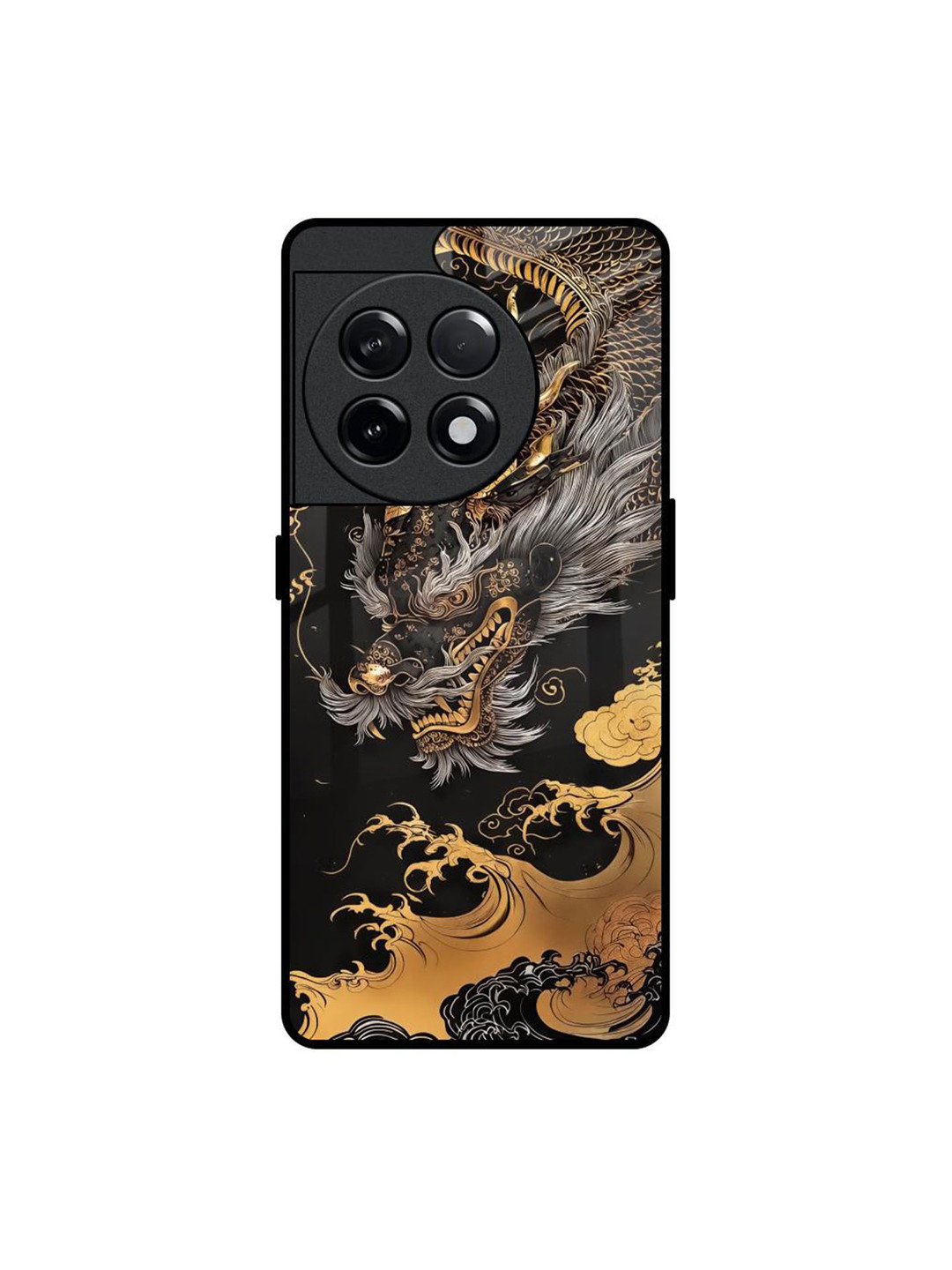QRIOH Obsidian Majesty Printed Sleek & Lightweight Silicone OnePlus 11R 5G Back Case