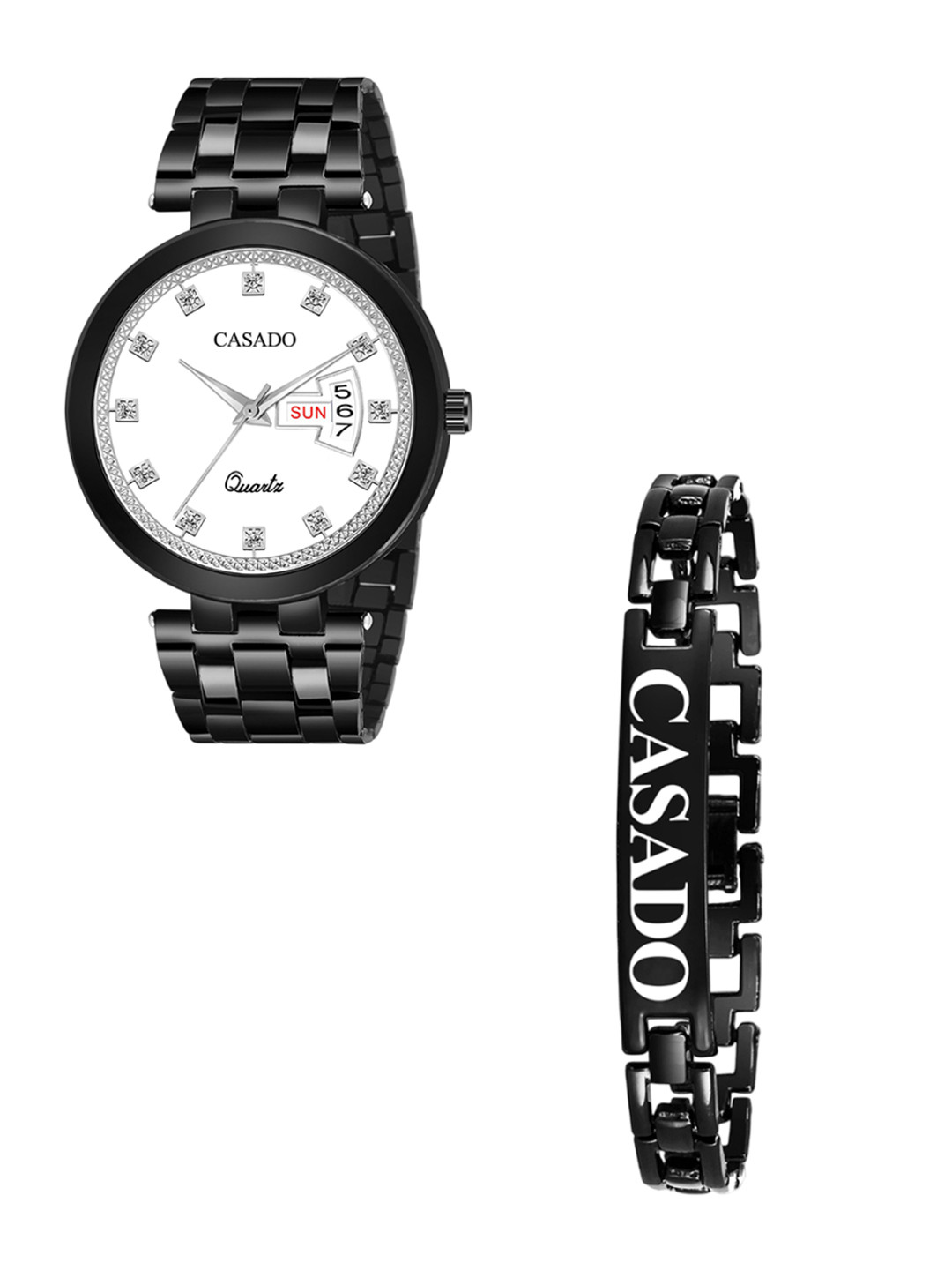 CASADO Men Wath And a Bracelet 608-WHITE-BRACELET-BLACK