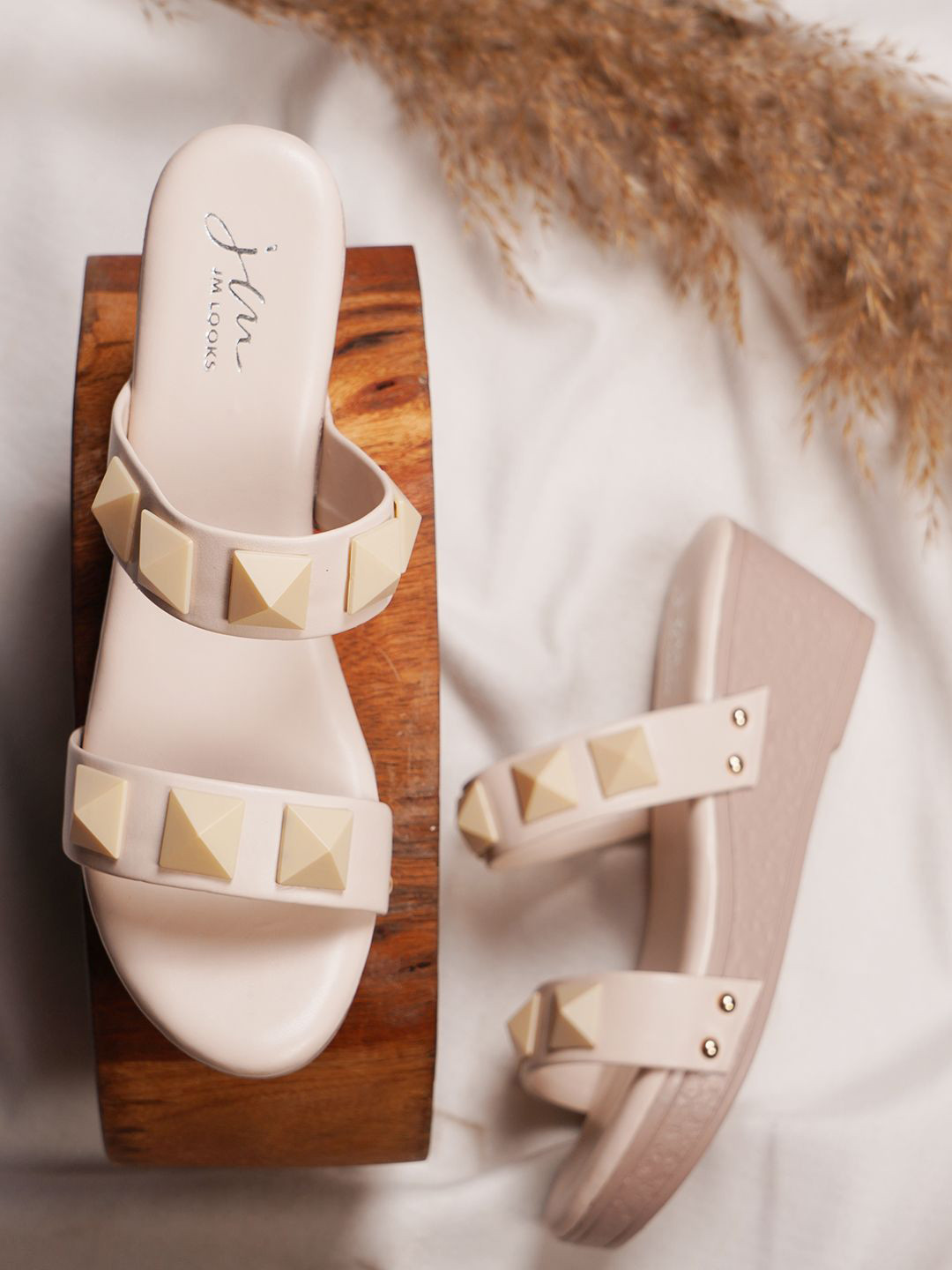 JM Looks Women Stylish Trendy Embellished Wedges Heeled Sandal