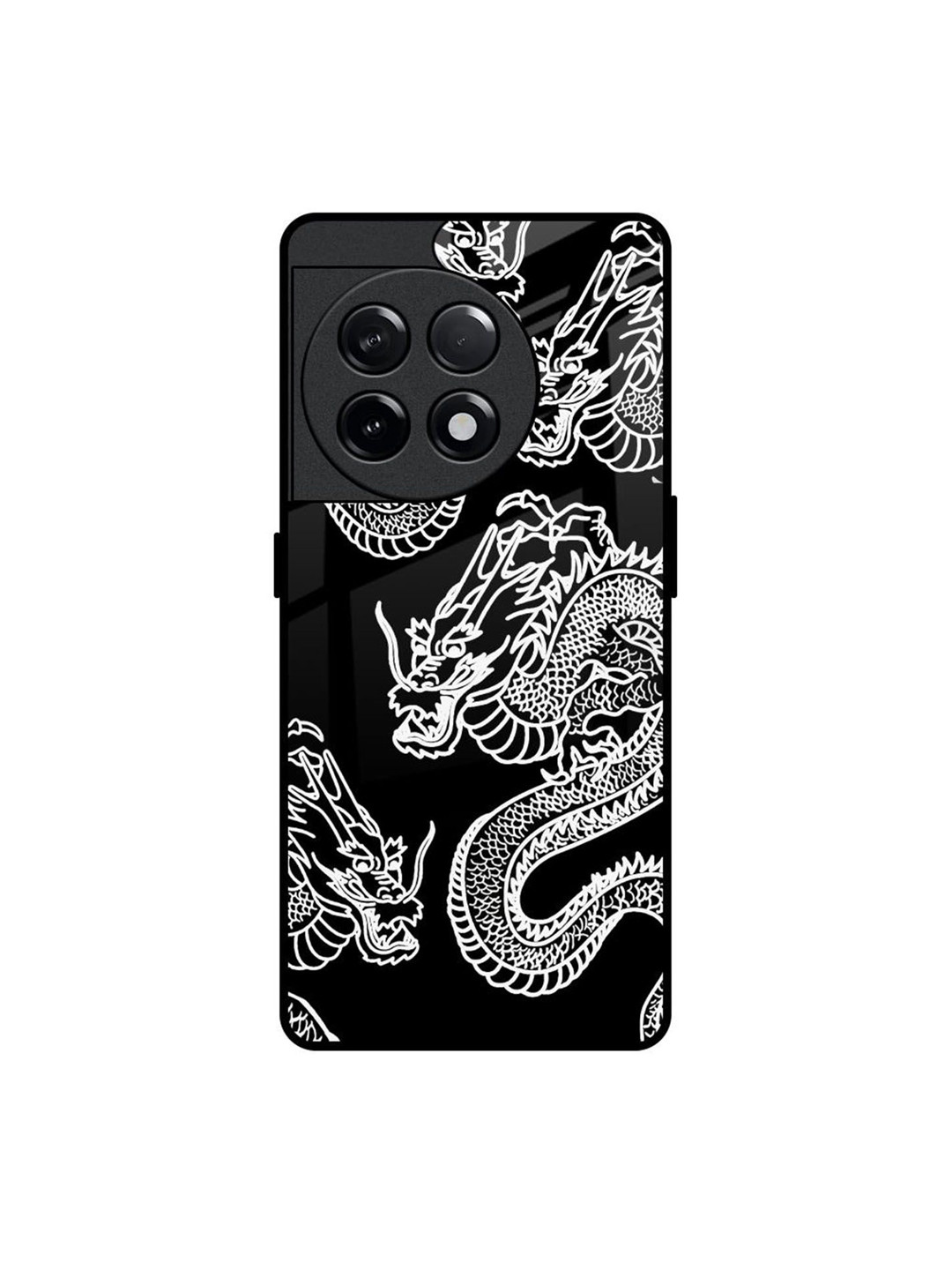 QRIOH White Dragon Quirky Printed OnePlus 11R 5G Silicone Back Case Mobile Accessories