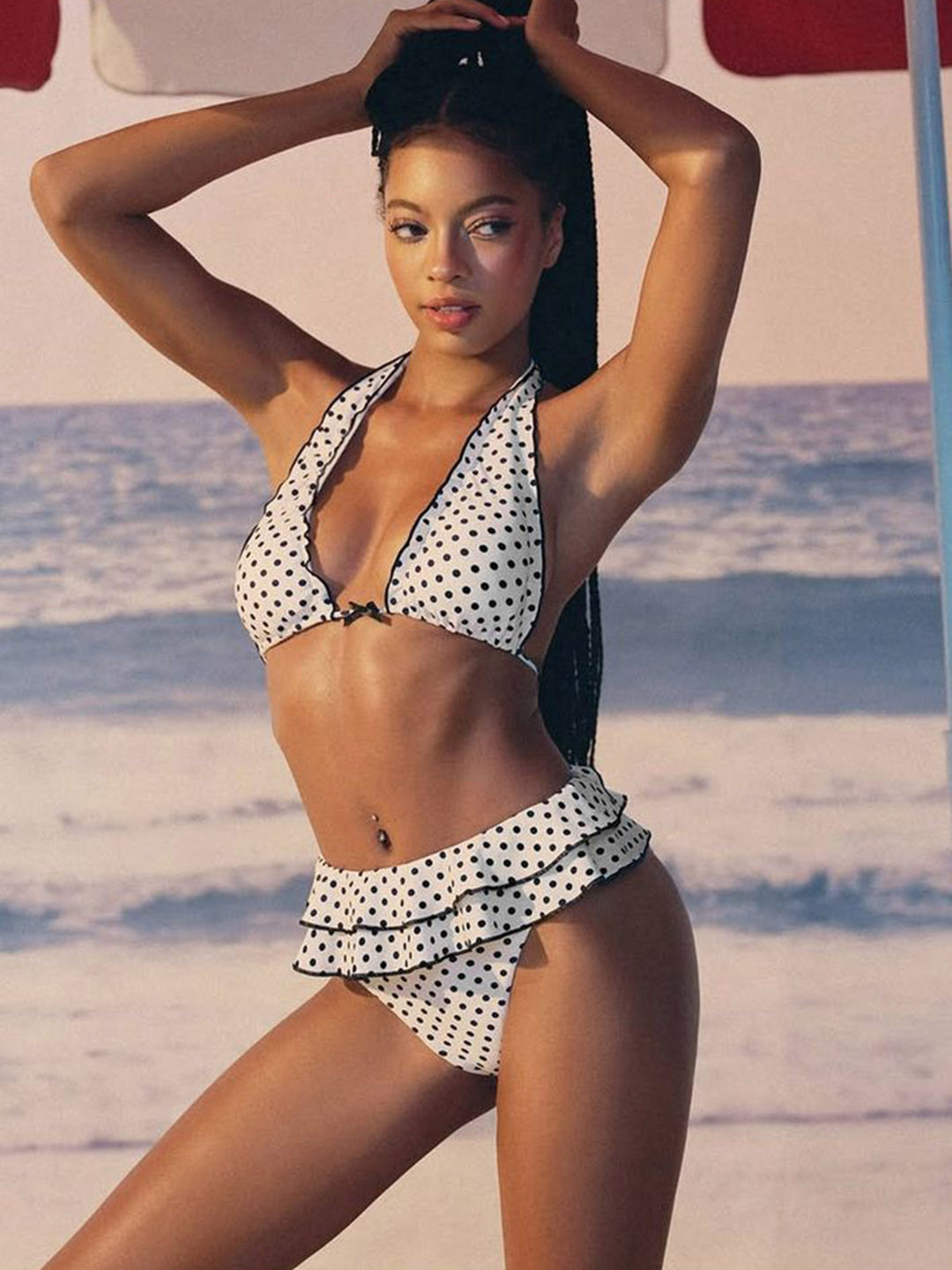 LULU & SKY Polka Print Bikini Set