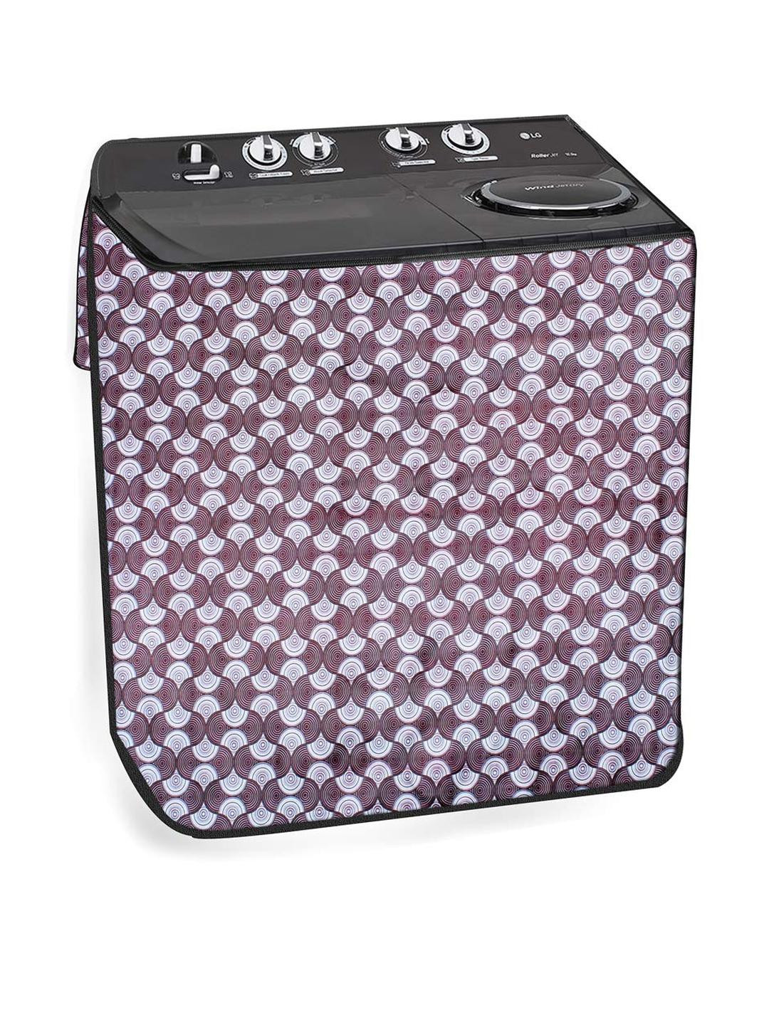 The Furnishing Tree Washing Machine Cover Counterchange Pattern Grey Compatible for Whirlpool 7.5 K