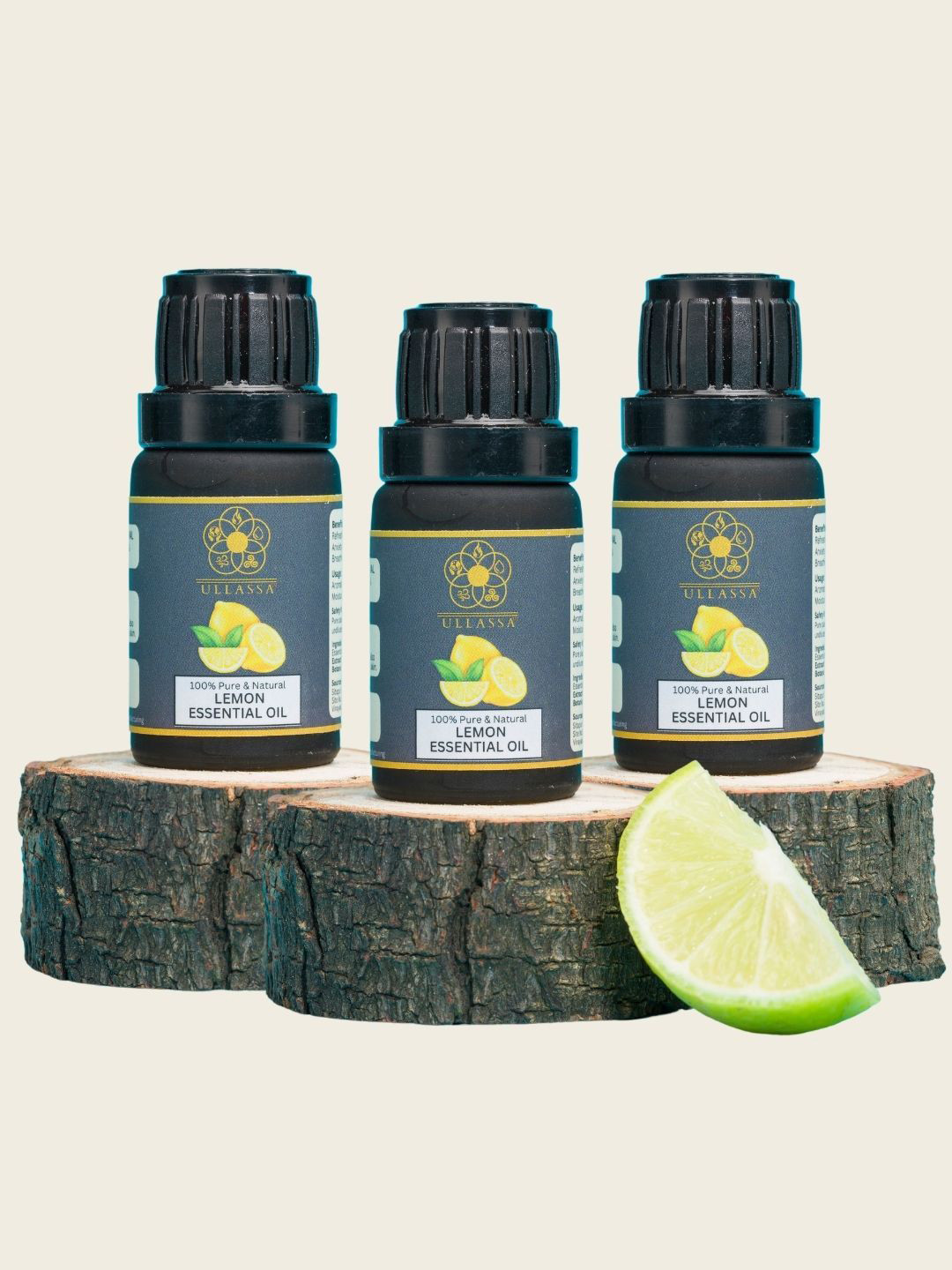 ULLASSA Set Of 3 Lemon Essential Oil For Skin Brightening Acne & Hair Dandruff-10 ml Each