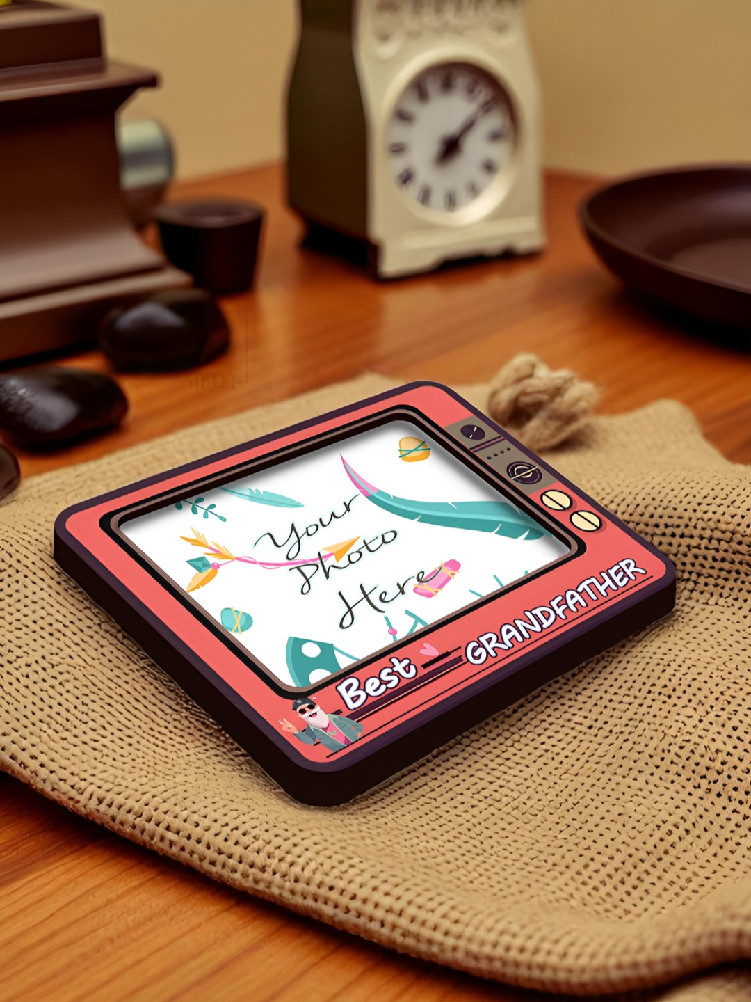 Art Street Orange-Coloured & Black Fridge Decorative Magnet