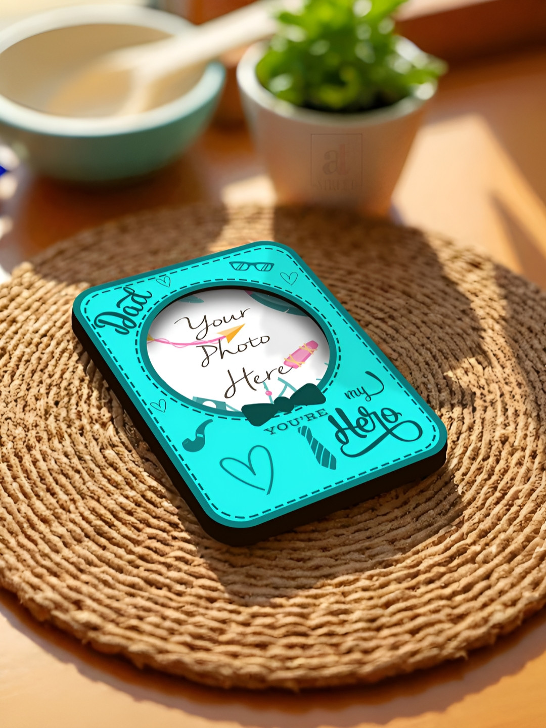 Art Street Blue Decorative Magnets Photo Frames