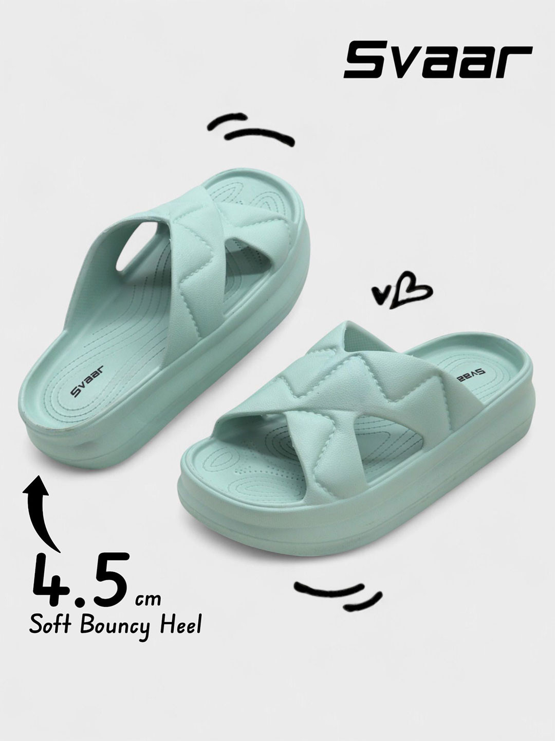 Svaar Women Platform Heel Sliders