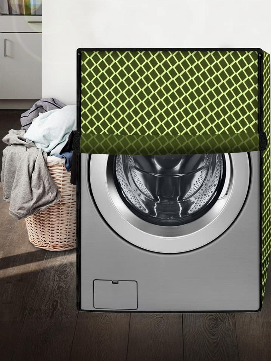 The Furnishing Tree Washing Machine Cover Check Military Compatible for LG 8 Kg Front Loading FHV14