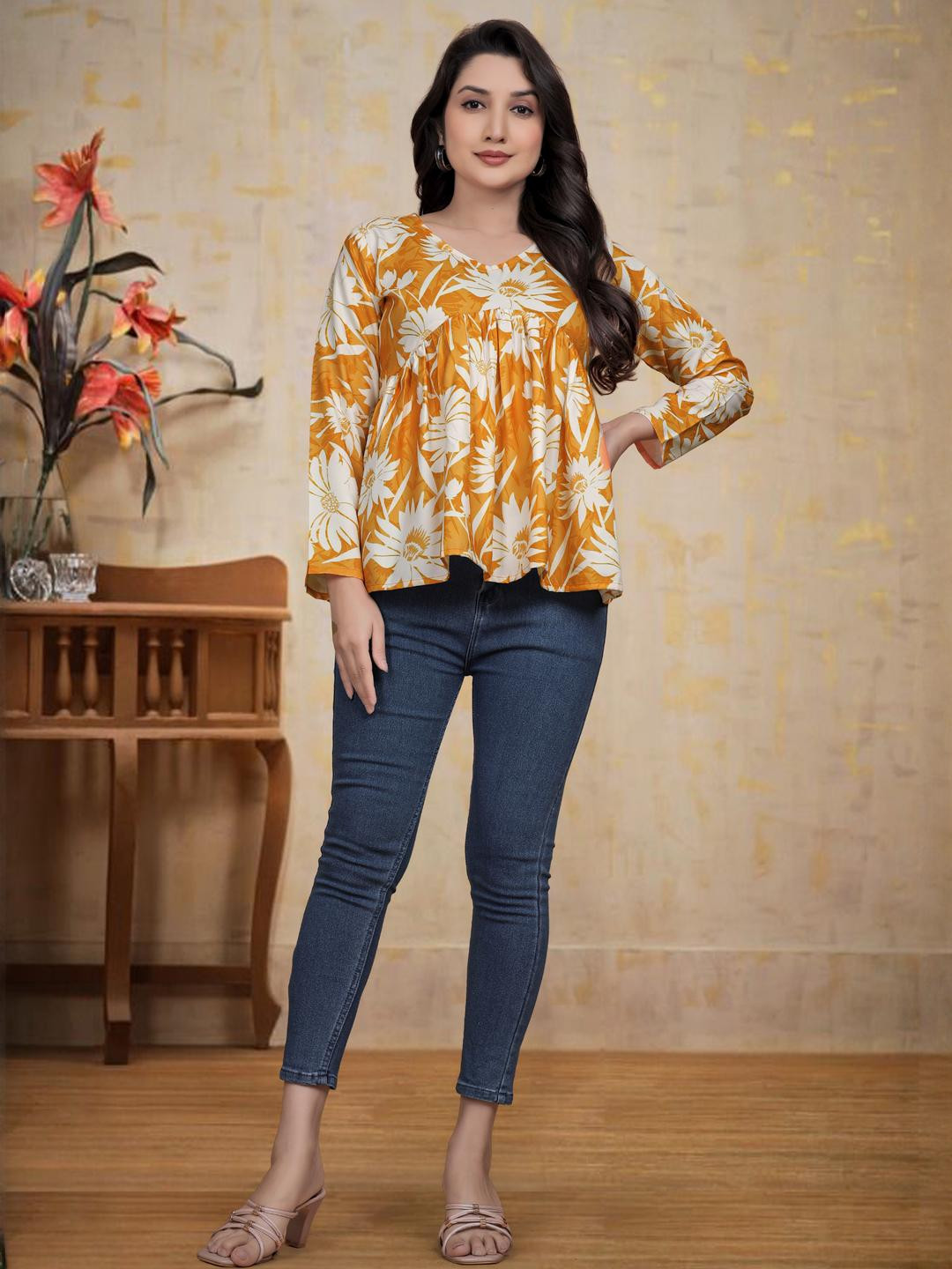 CushionCue Orange Printed Other Tops