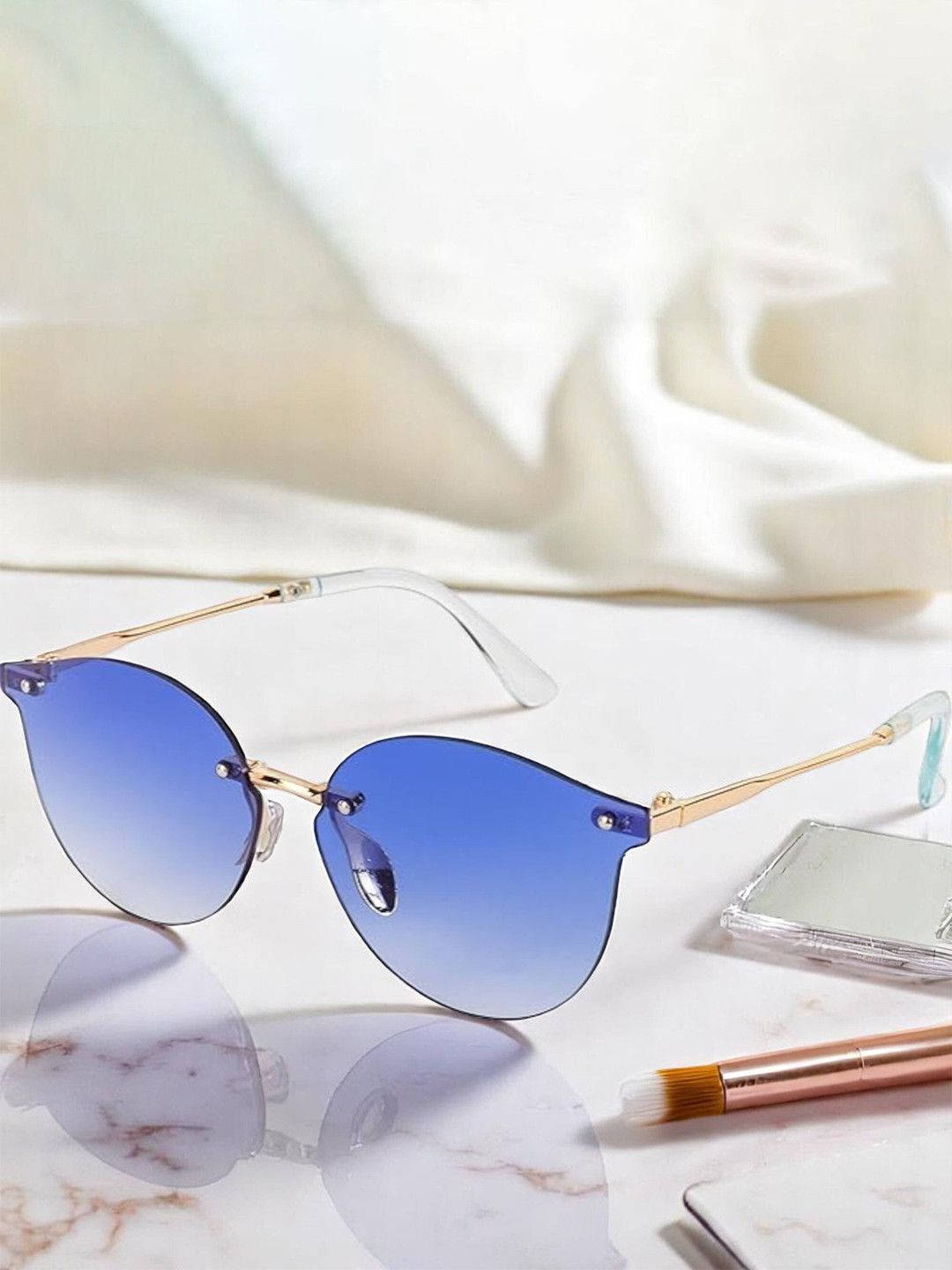 REDEX Women Rimless Round Sunglasses SNG-28-GOLDEN