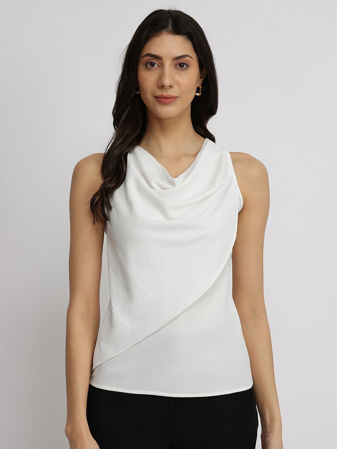 FableStreet Women Cowl Neck Regular Top