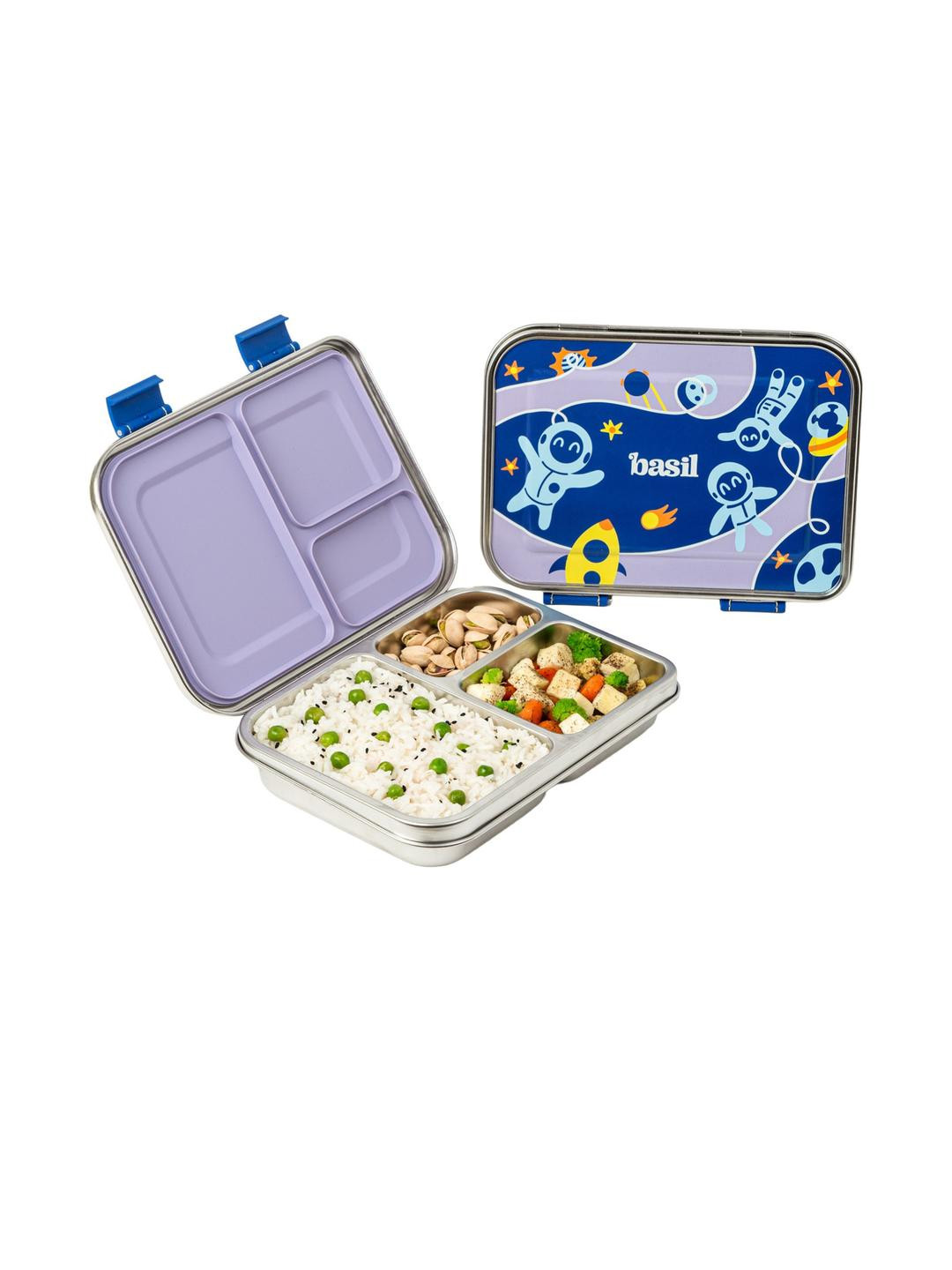 BASIL Blue Stainless Steel Lunch Box
