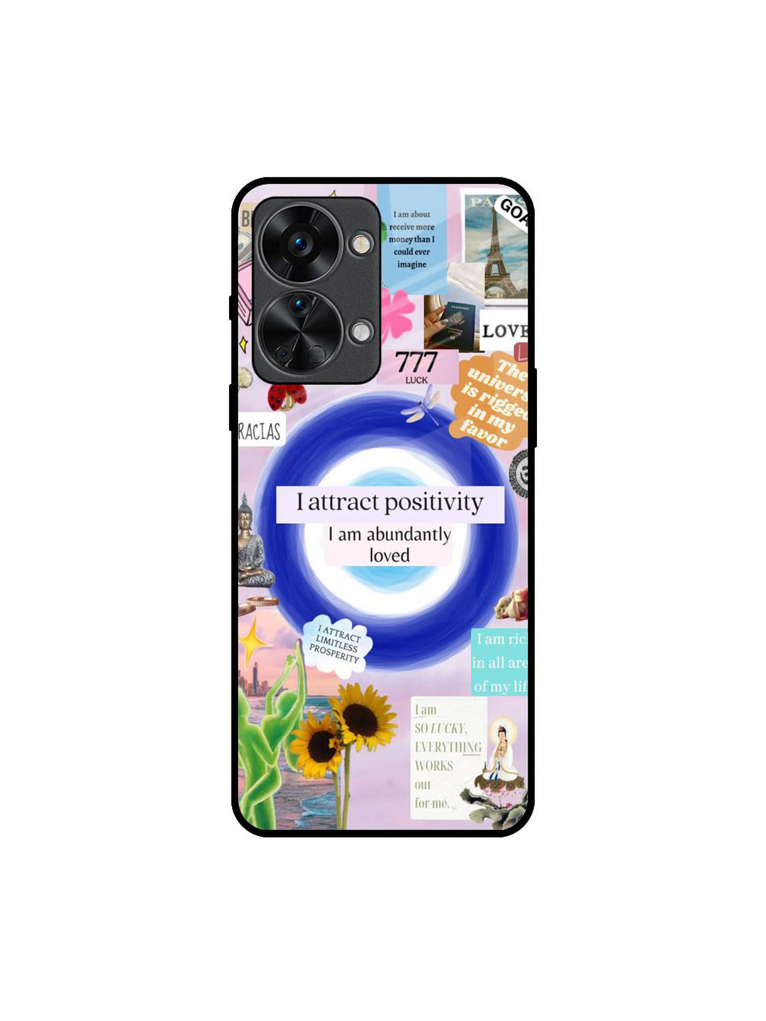 QRIOH Positivity Fusion Printed Oneplus Nord 2T Silicone Back Case Mobile Accessories