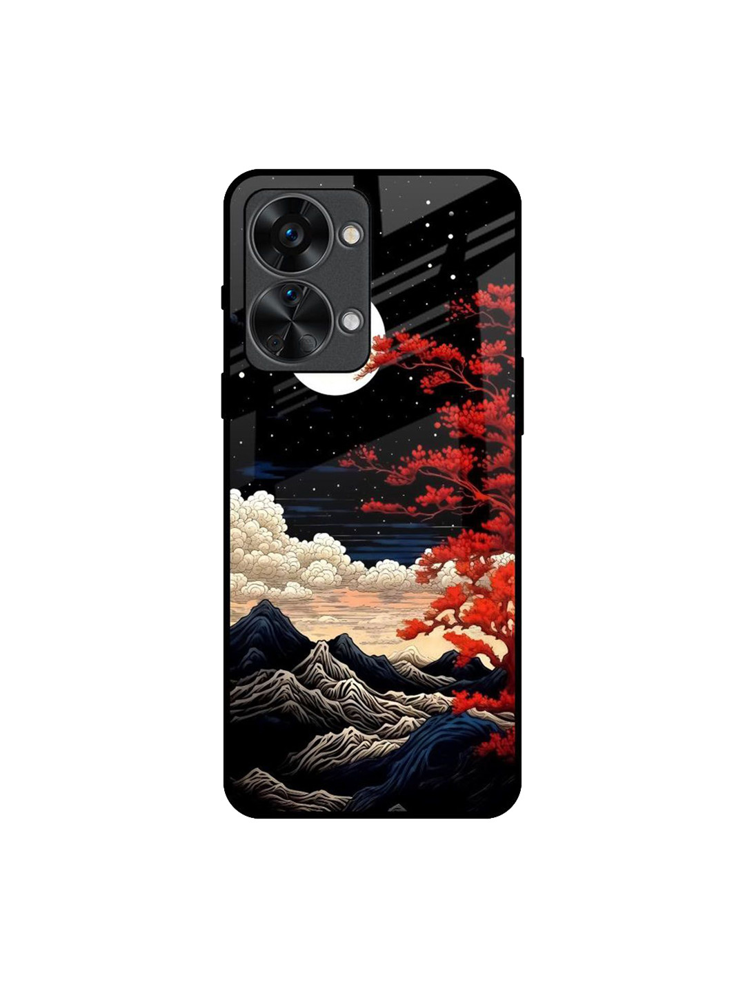 QRIOH Scarlet Serenity Printed Oneplus Nord 2T Back Case Mobile Accessories