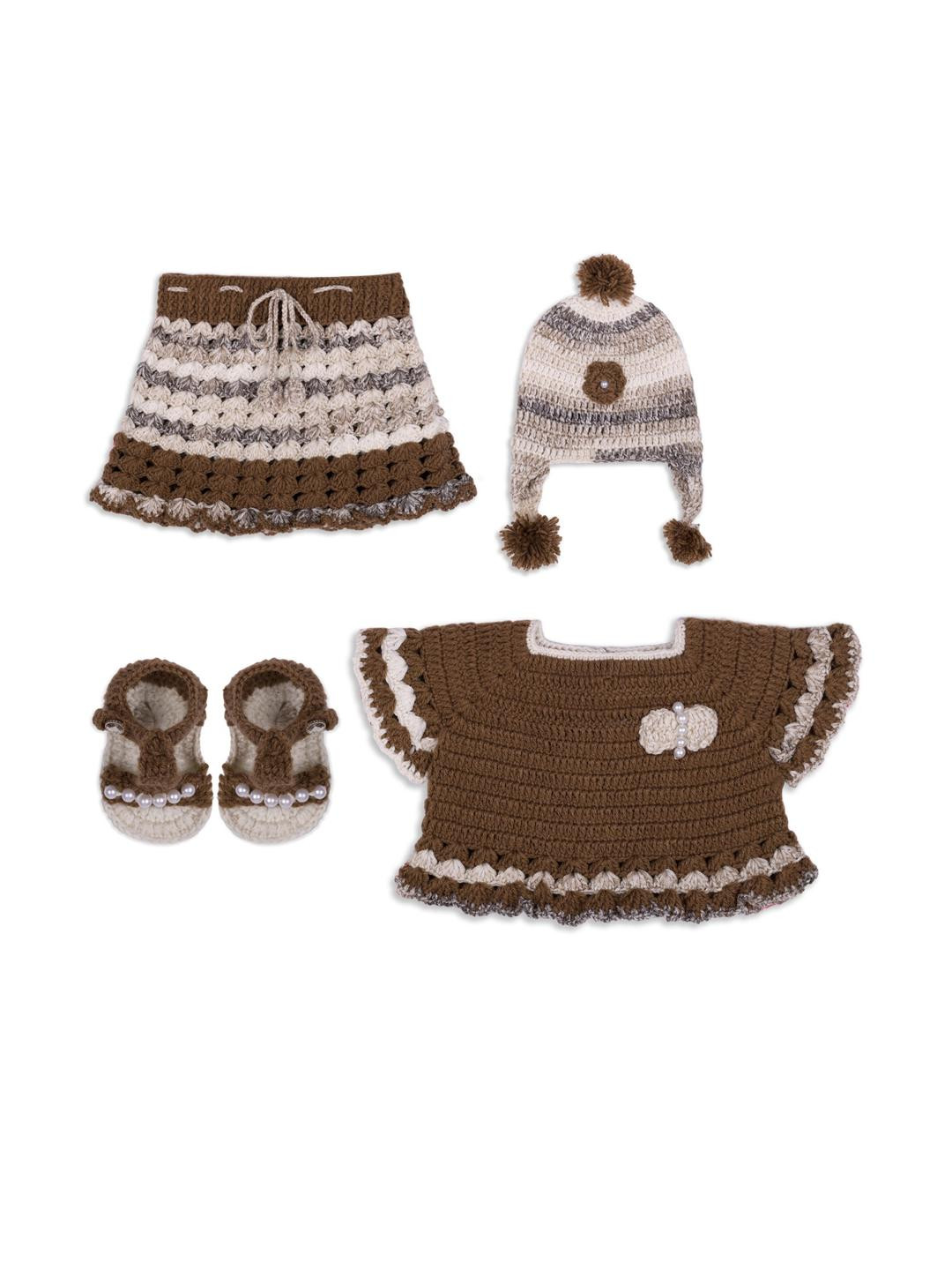 deva creation Brown Wool Jumper Dress