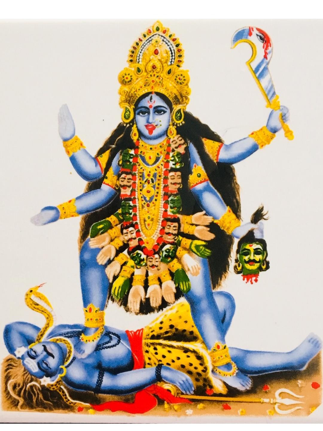 SHOP BY ROOM Devi Kali Wall Hanging Ceramic Ethnic Motifs Glossy Spiritual Wall Decor