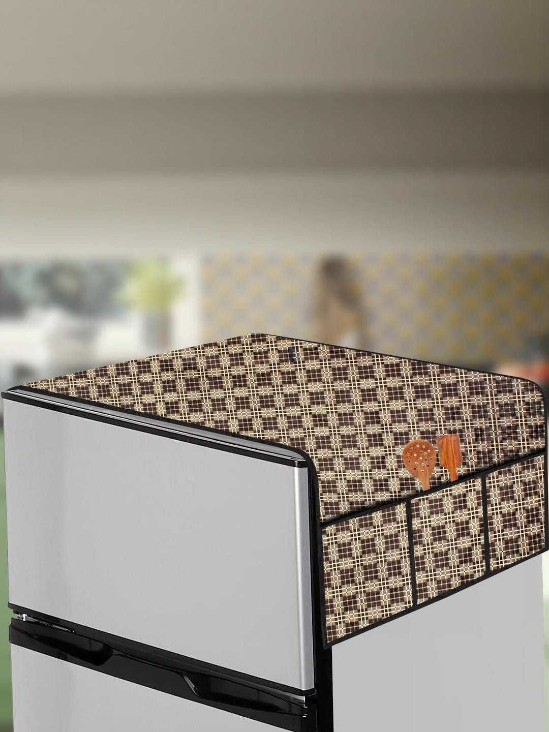 The Furnishing Tree Fridge Top Cover Compatible for Samsung RT30C3442S9/HL, 256 LTR WxL 65x111 in C