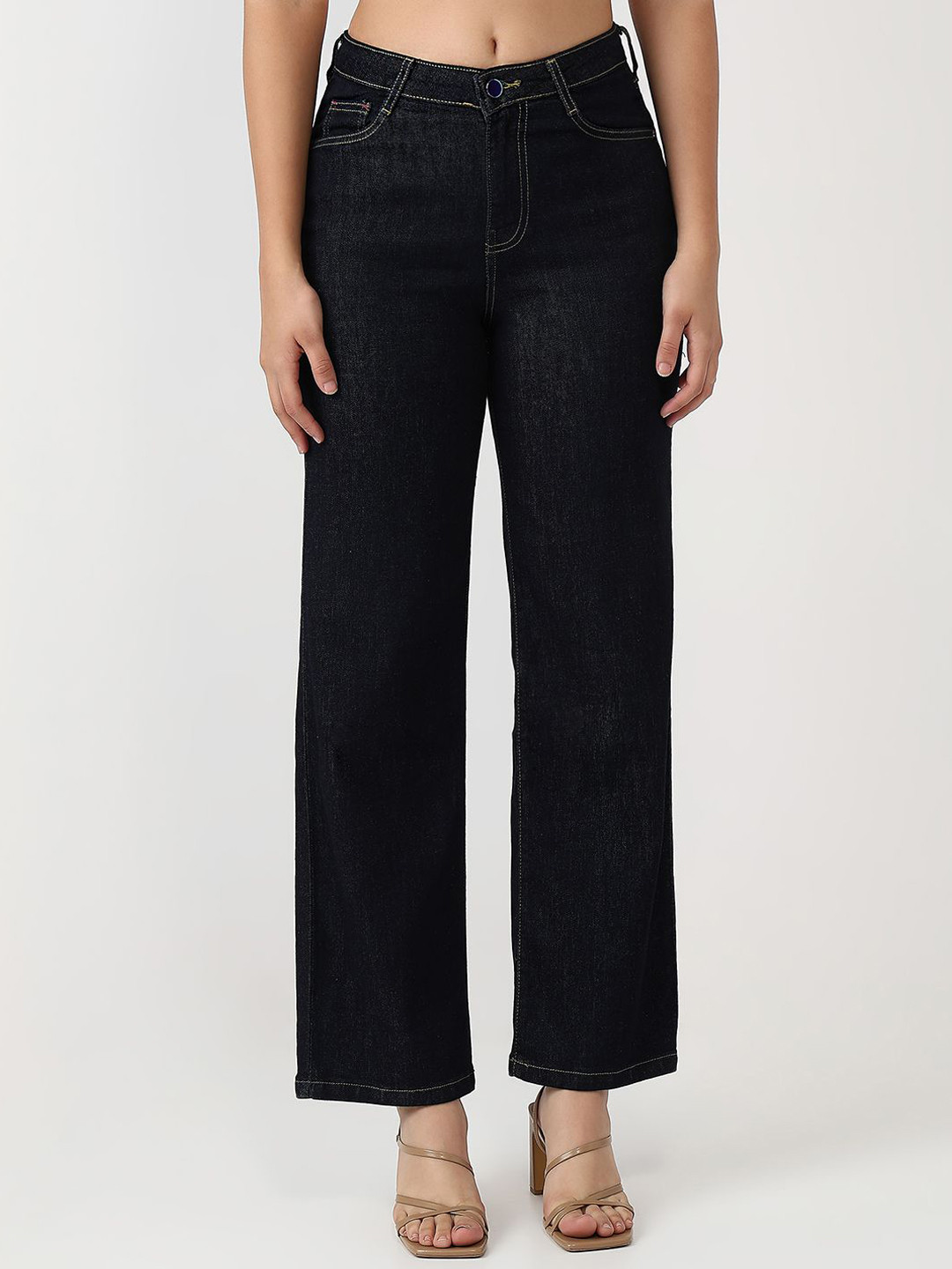 Kraus Jeans Women Straight Fit High-Rise Non Stretchable Jeans