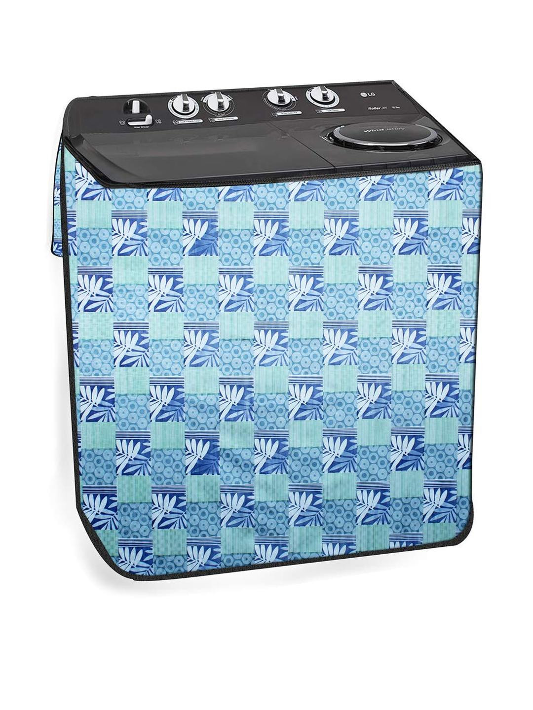 The Furnishing Tree Washing Machine Cover Surface Pattern Blue Compatible for Whirlpool 9.5 Kg Semi