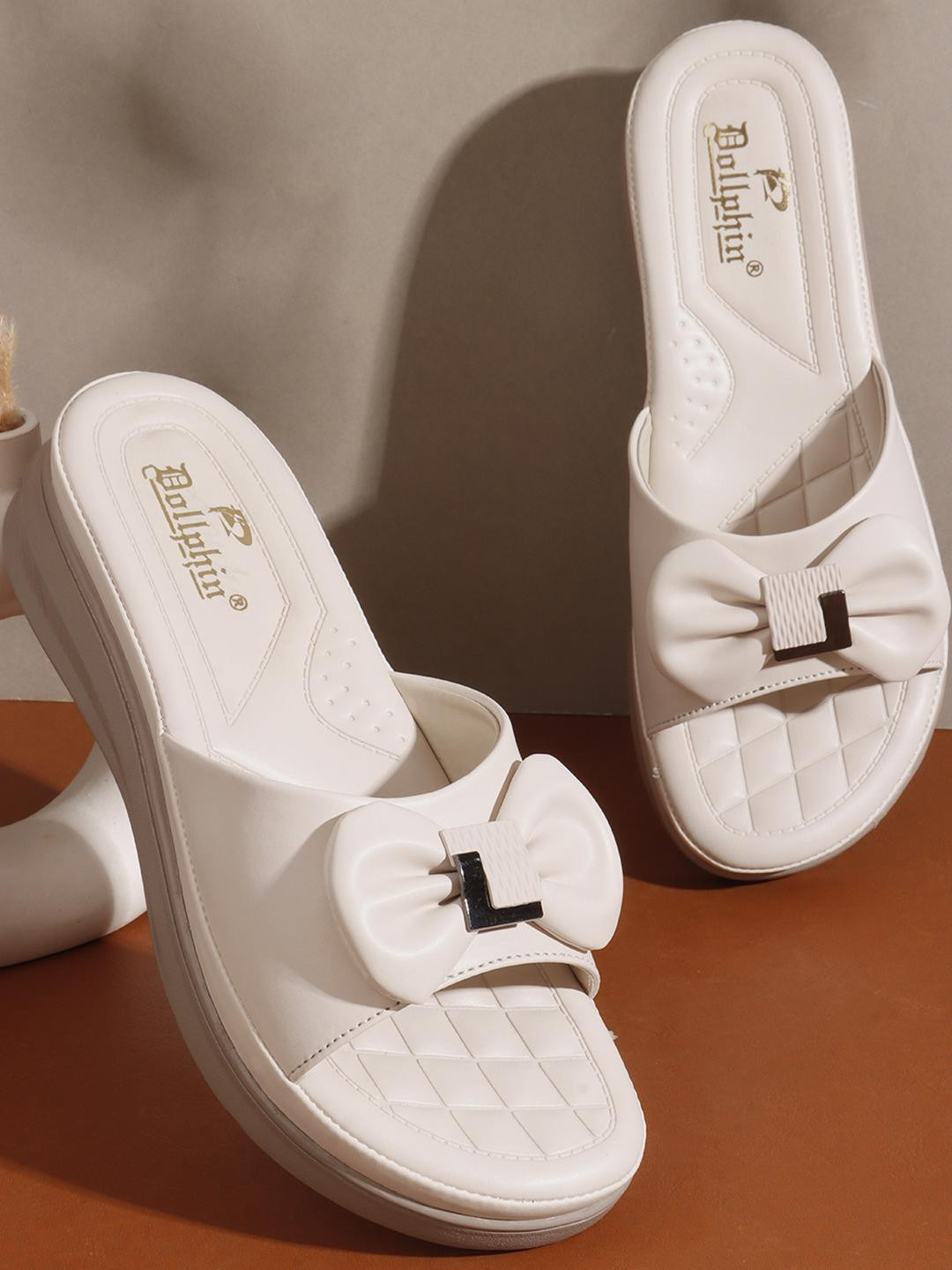Dollphin Cream PU Platform Heels