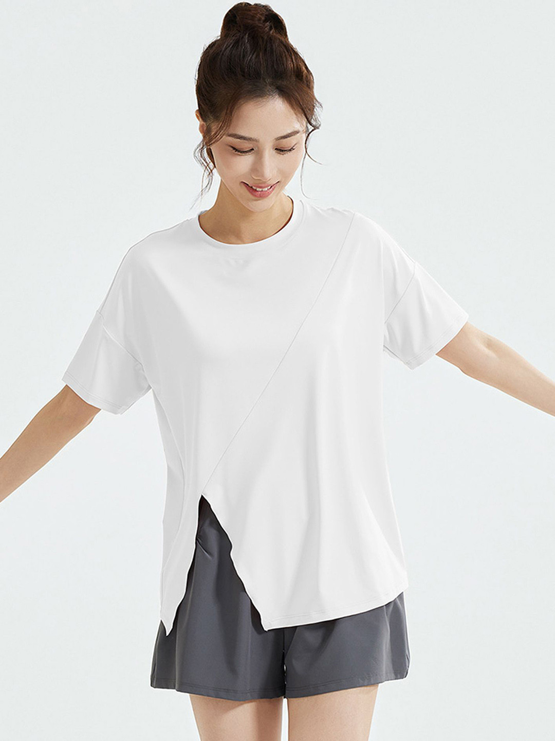 LULU & SKY Casual Solid Tee & Shorts Co-Ords
