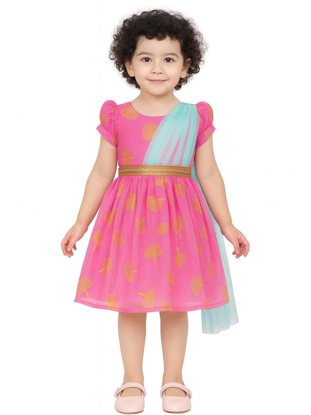 Kids Leaf Half Sari for Kids