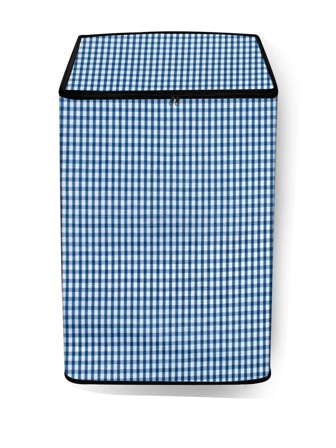 The Furnishing Tree Washing Machine Cover Pin Check Pattern Blue Compatible for Whirlpool 6.5 Kg Fu