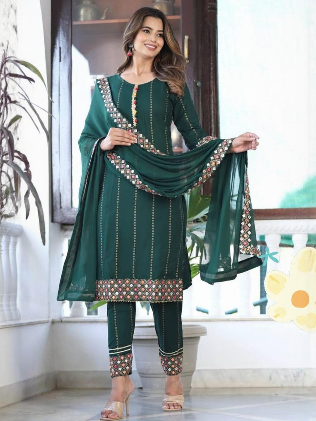 HIRA FASHION Women Green Kurta Sets