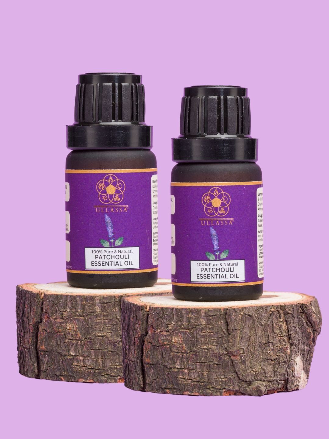 ULLASSA Set Of 2 Patchouli Essential Oil For Anti-Aging & Stress Relief - 10 ml Each