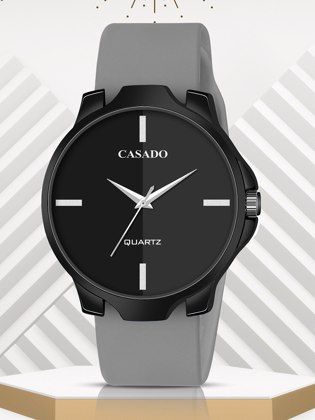 CASADO Men Round Dial & Straps Analogue Watch CAS-639-BLACK-GREY