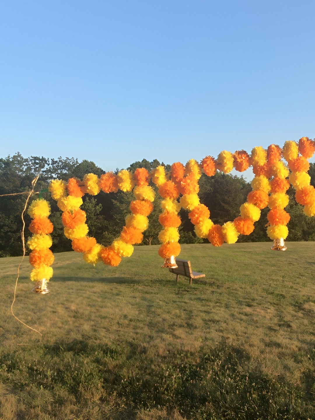 Nutts Bandhanwar Yellow & Orange-Colored Marigold Floral Hanging Garlands