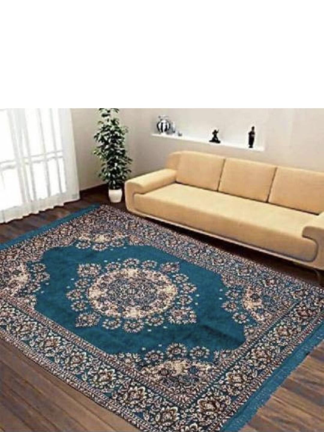 THE FRESH LIVERY Multicoloured Abstract Cotton Carpet