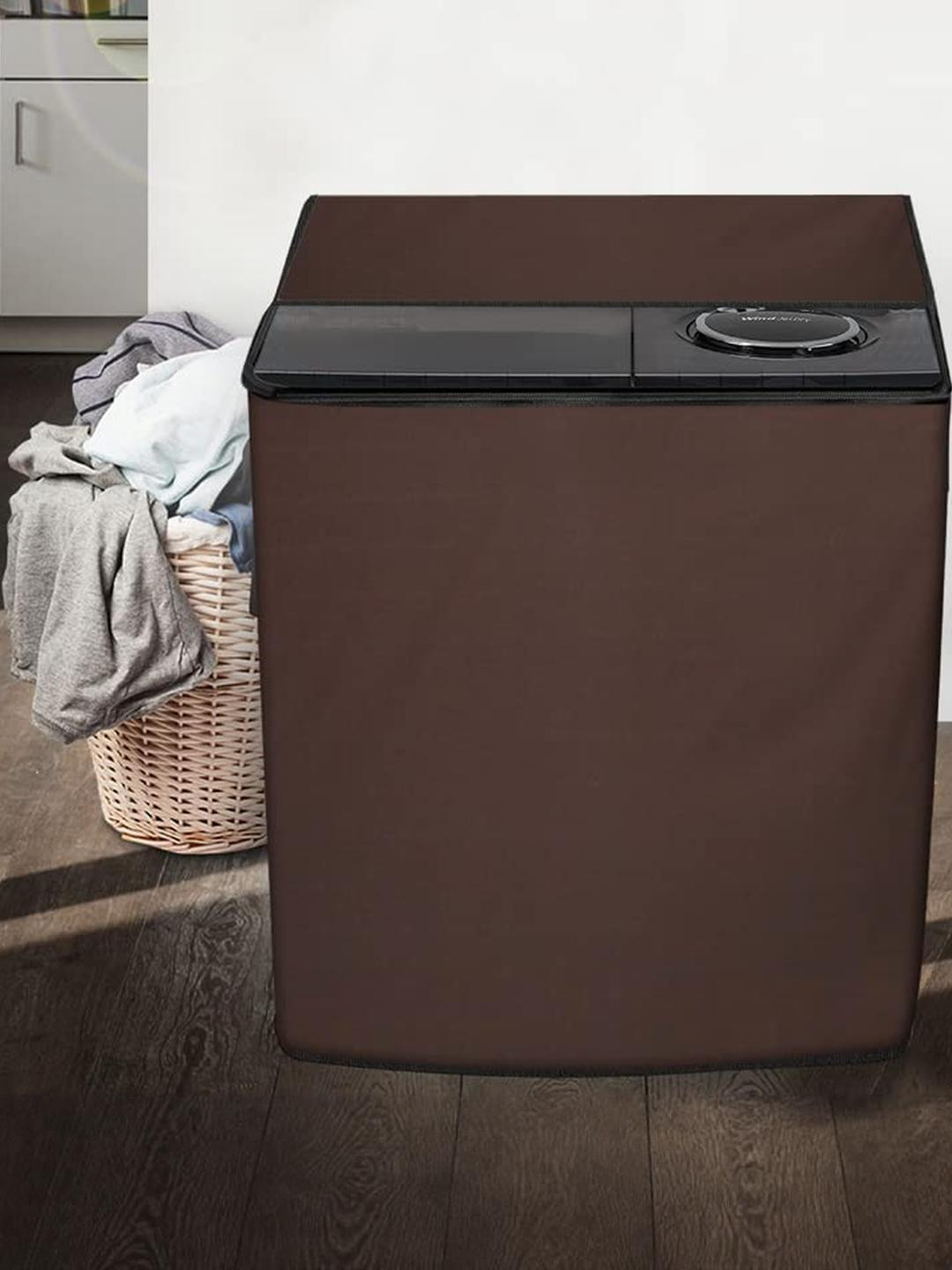 The Furnishing Tree Washing Machine Cover Coffee Compatible for Whirlpool 8 Kg Semi-Automatic Top L