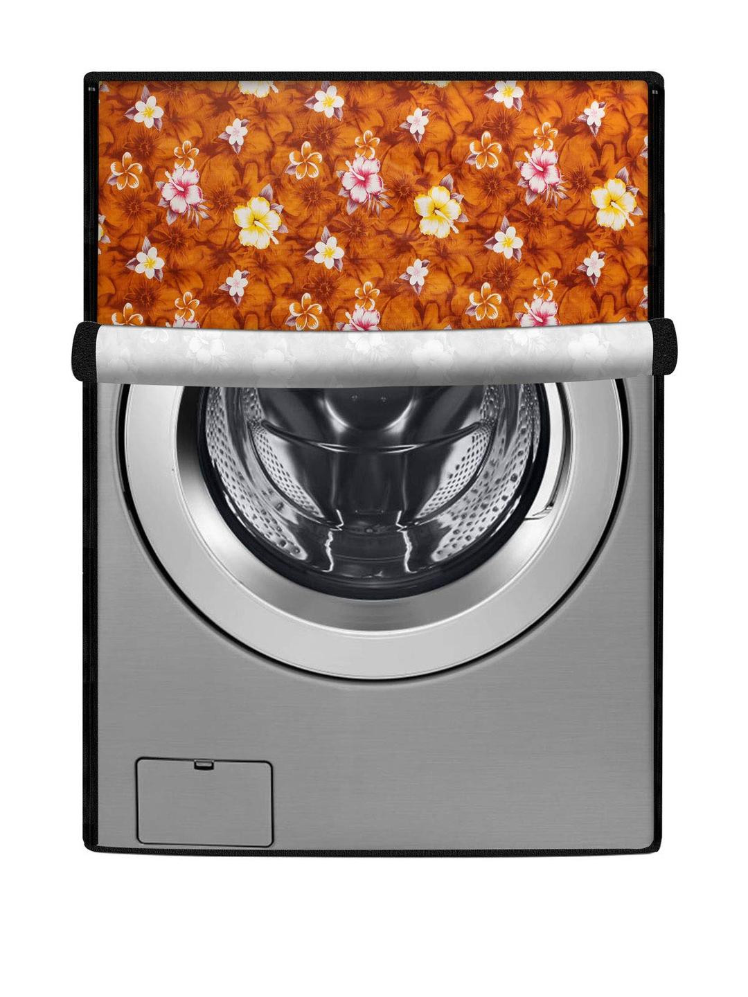 The Furnishing Tree Washing Machine Cover Floral Yellow Compatible for LG 6 Kg Front Loading FHT100