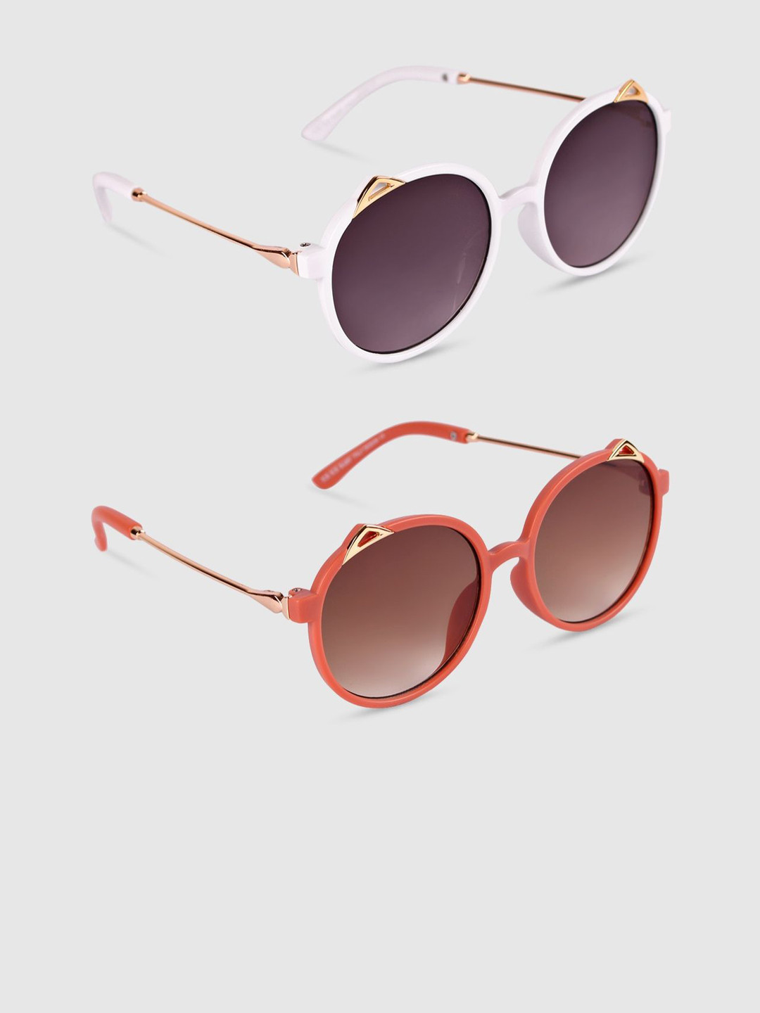 DukieKooky Kids Pack Of 2 Round Sunglasses with UV Protected Lens DKSG363B-363E