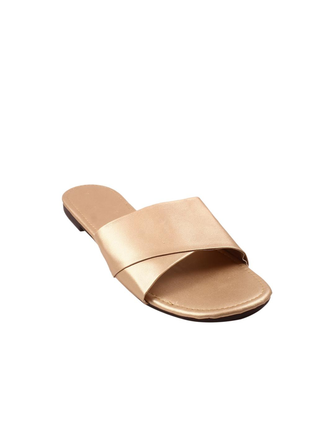 Red Flamingo Girls Gold Synthetic Casual Shoes