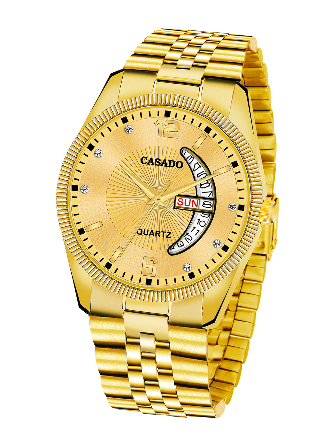 CASADO Men Bracelet Style Straps Analogue Watch CD-645-GOLD-GOLD-DD