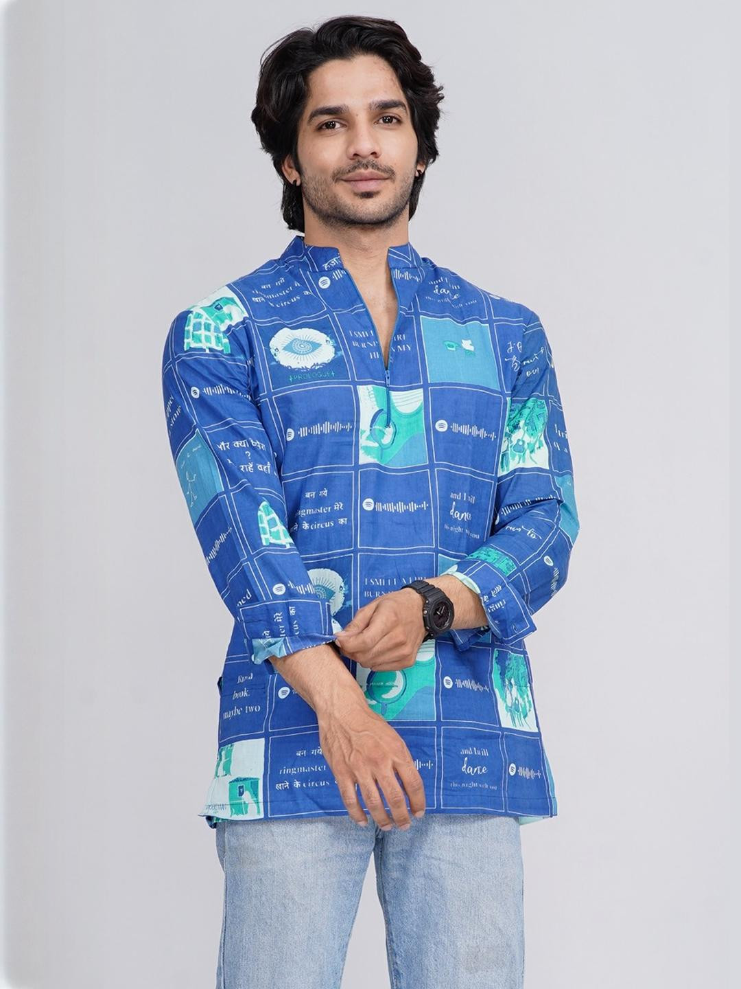 Disha R Dot Men Cotton Kurtas