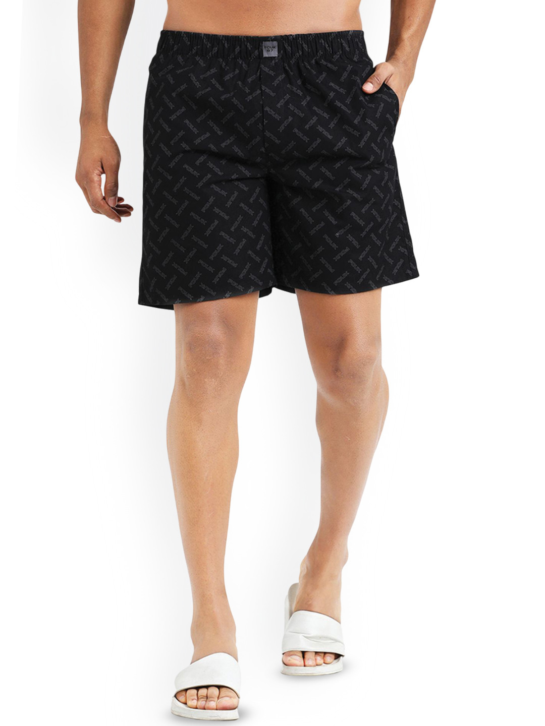 FCUK Printed Cotton Boxer LEYTONJET BLACK -2-S
