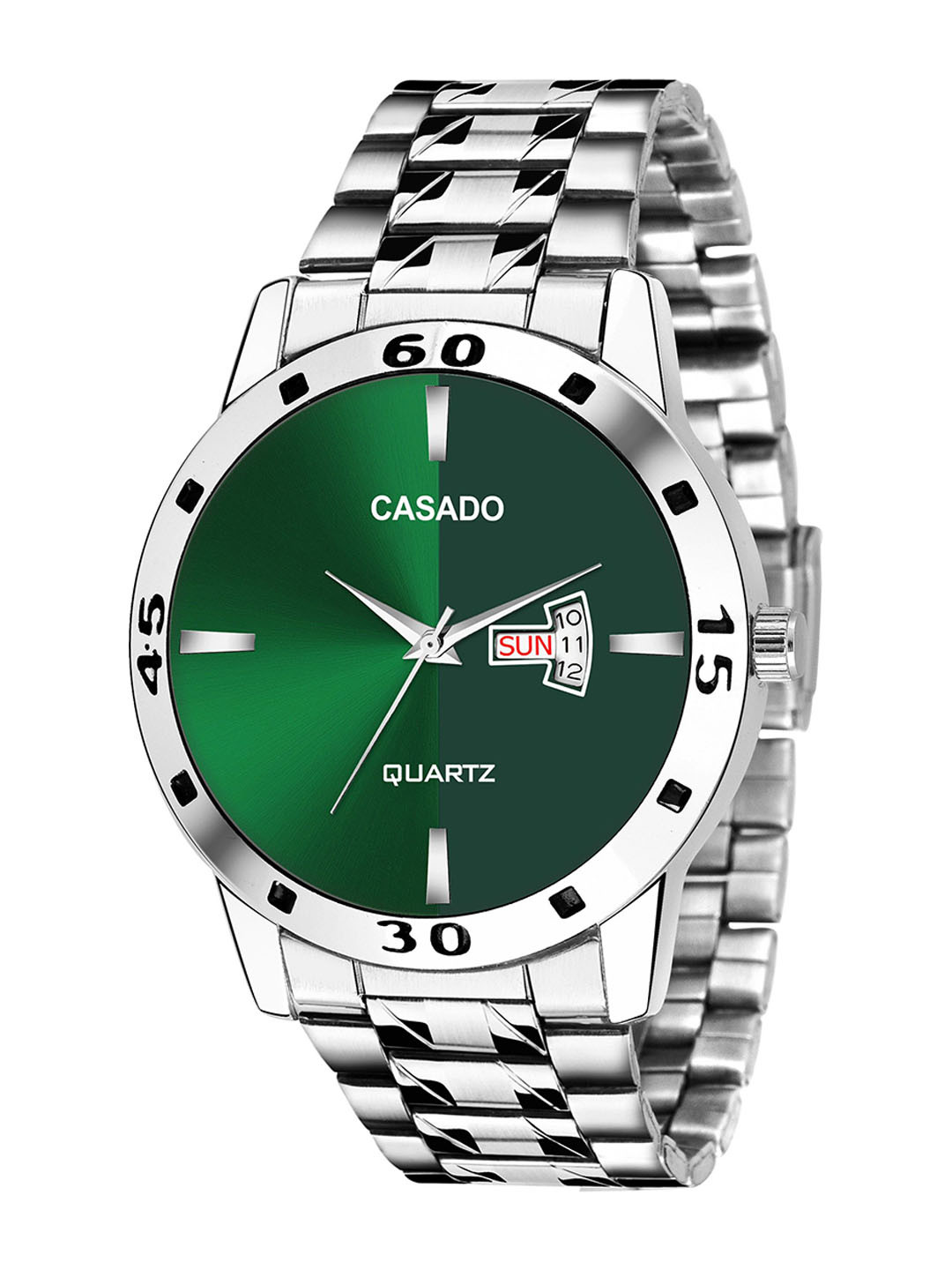 CASADO Men Round Dial & Stainless Steel Straps Analogue Watch CSD-365-GREEN-SILVER-DD
