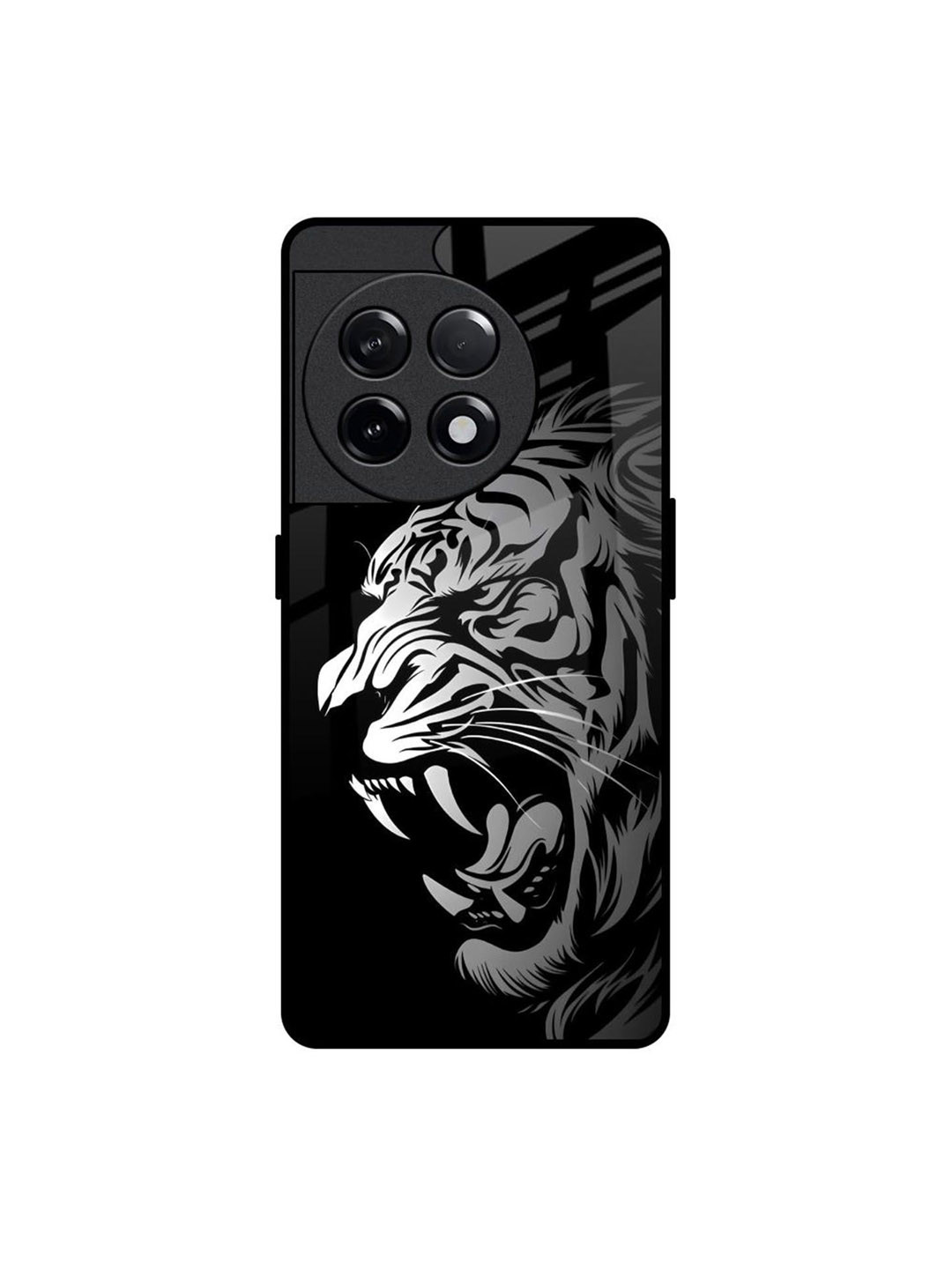 QRIOH Midnight Roar Printed Sleek & Lightweight Silicone OnePlus 11R 5G Glass Back Case