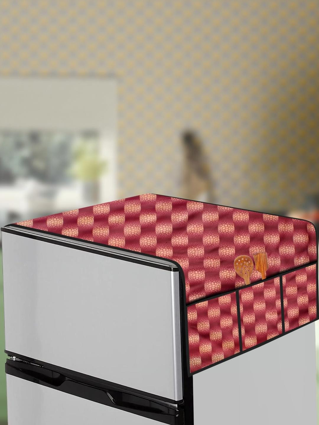 The Furnishing Tree Red PVC Fridge Top Cover