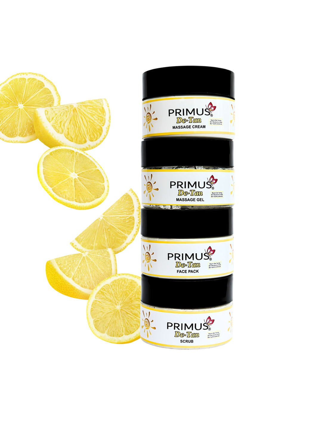 PRIMUS 4 Steps De-tan Facial Kit With Kojic Acid For Face & Body - 200 g Each