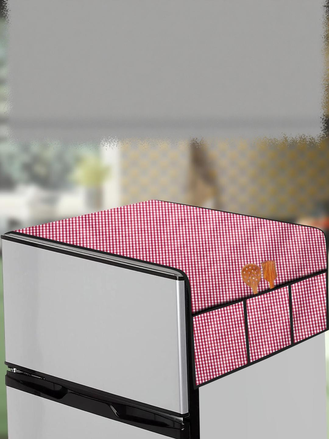 The Furnishing Tree Pink PVC Fridge Top Cover