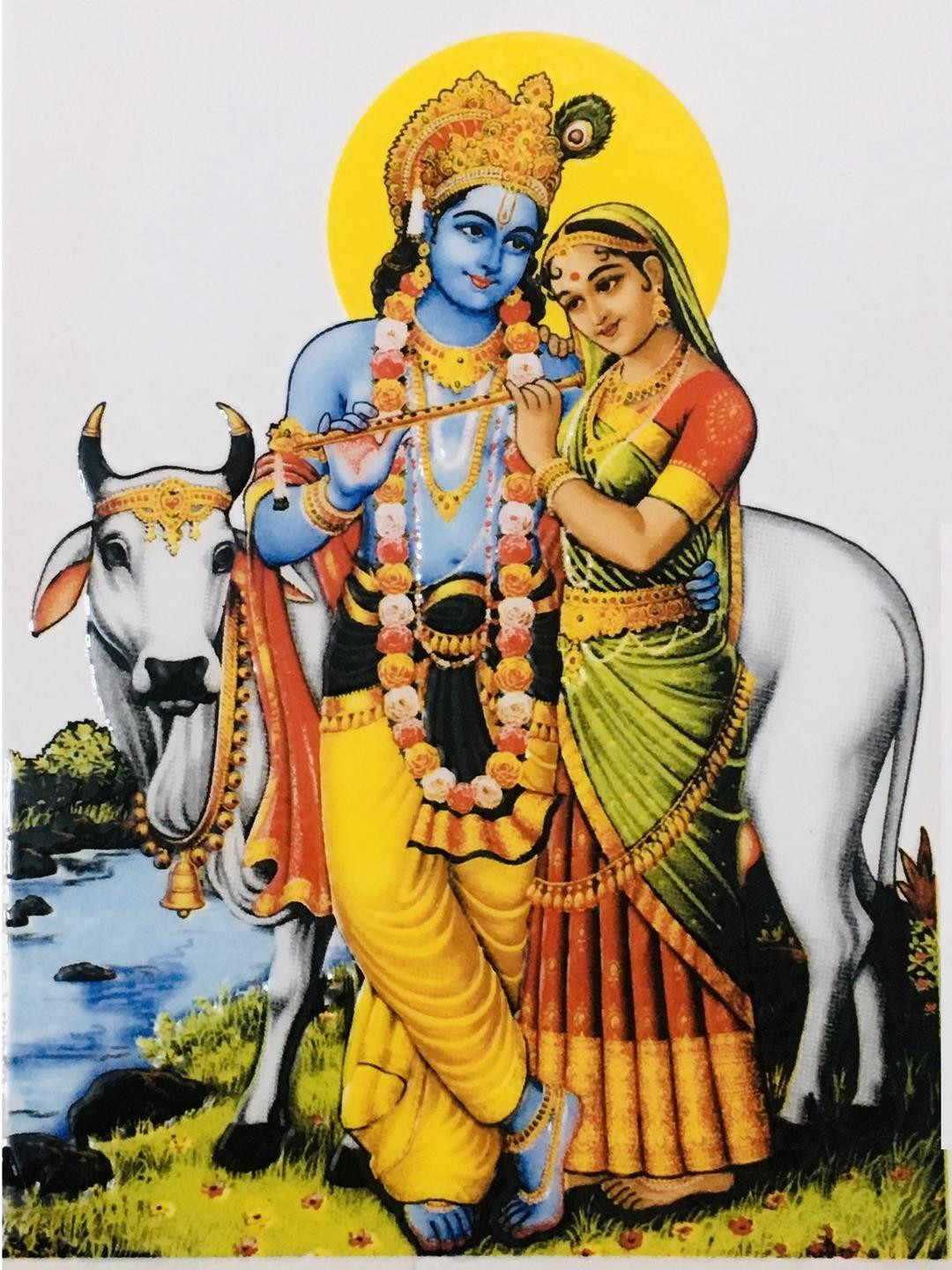 SHOP BY ROOM Shri Radha Krishna Crafted Ceramics Glossy Pooja Room Spiritual Wall Decor