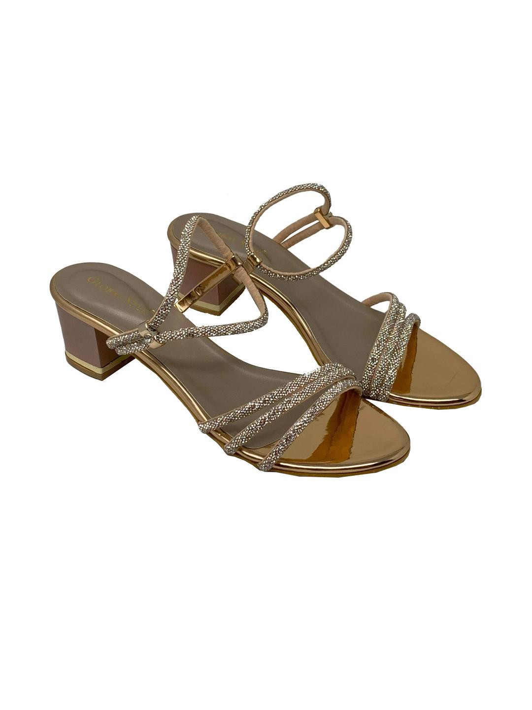 Global Step Women Rose Gold Synthetic Leather Comfort Sandals