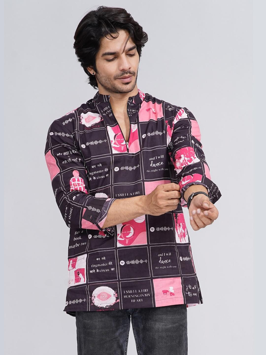 Disha R Dot Men Cotton Kurtas