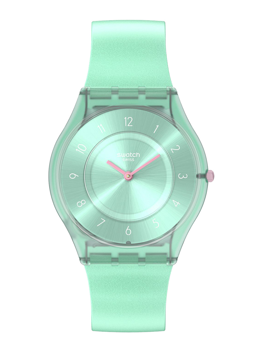 Swatch Pastelicious Teal Women Solid Dial & Straps Analogue Watch SS08L100